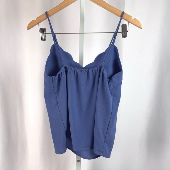 Monteau Small Scallop Flowy Tank Top Office Feminine Boxy Summer Retro - Picture 2 of 7